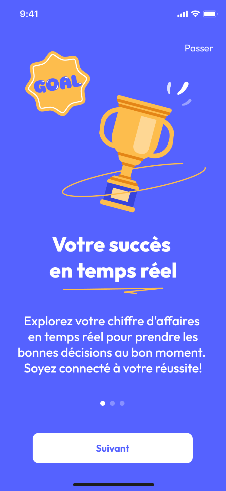Ecran onboarding Reach up