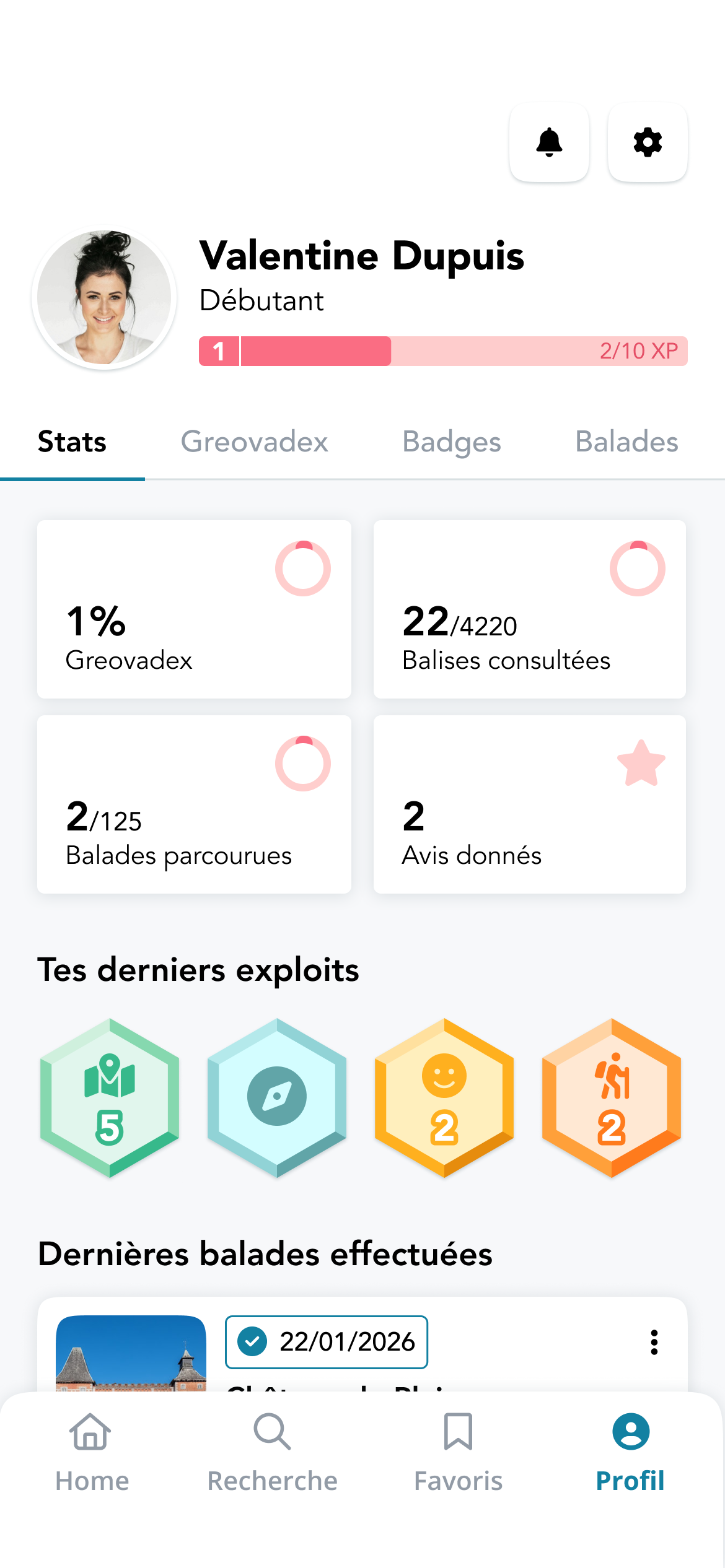 Ecran onboarding Reach up