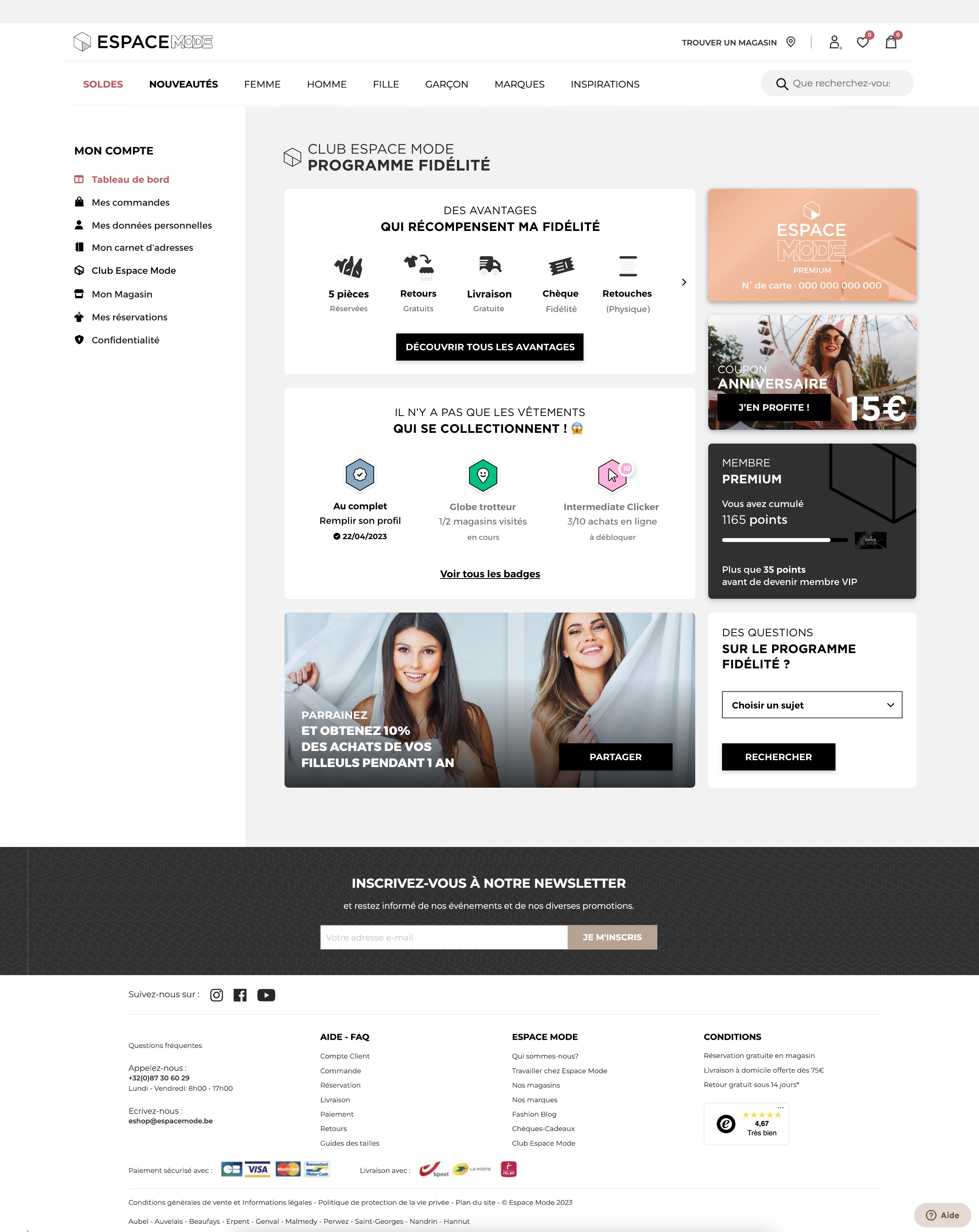 Ecran Espace Mode