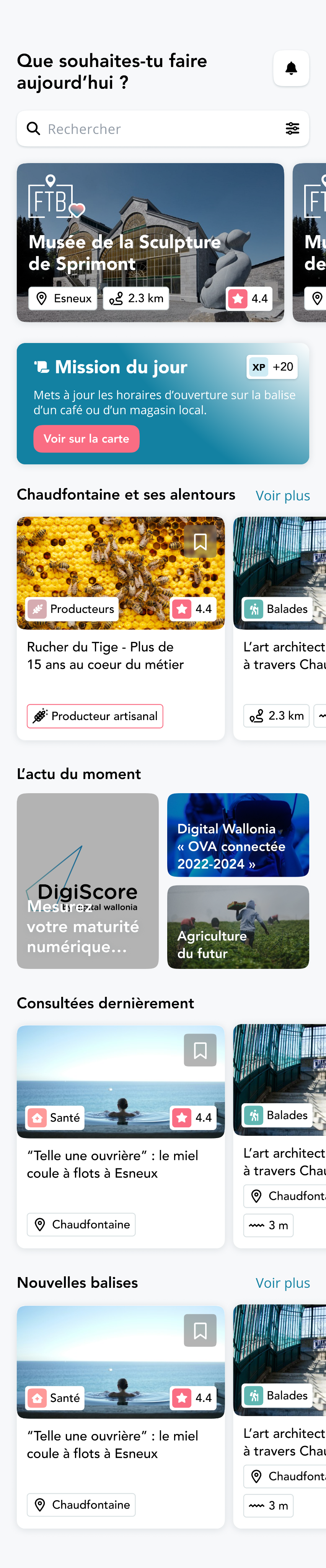 Ecran du projet fais tes balises