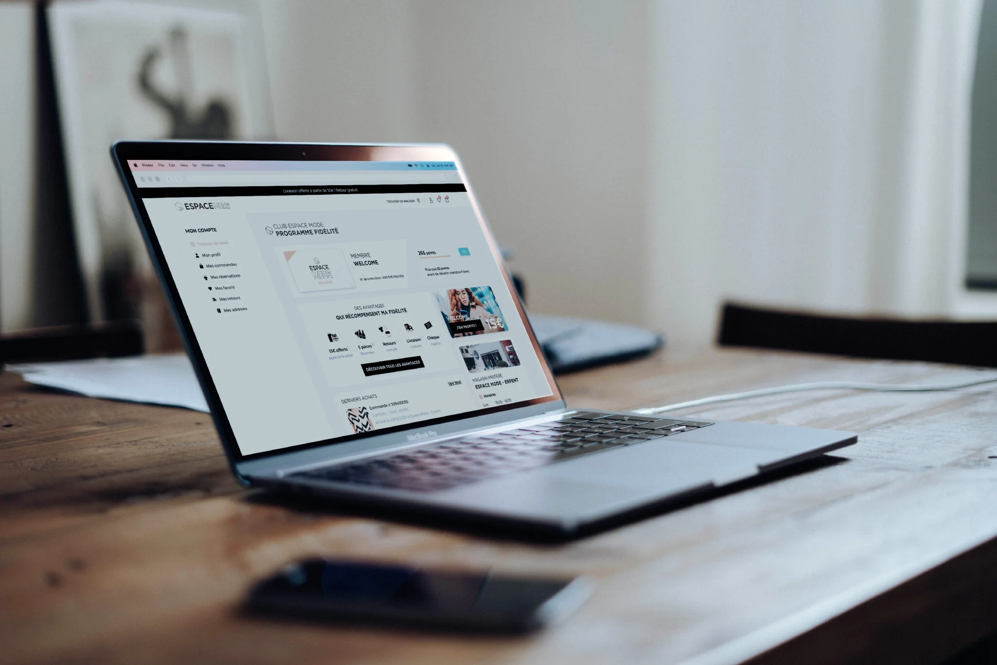 Ecran Profil espace mode